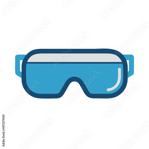 Illustration of protective eyewear suitable for lab or construction