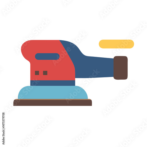 Flat illustration of a belt sander on White Background