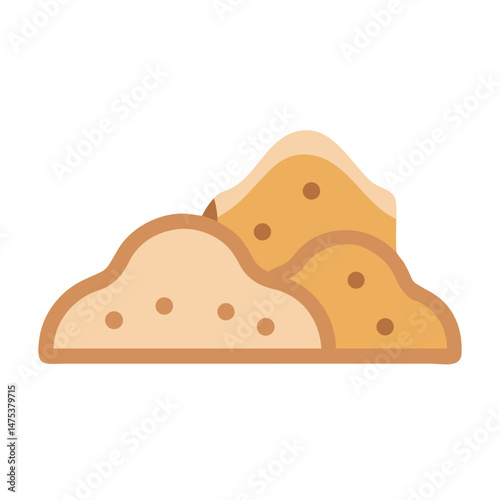 Stylized heap of sand or soil on White Background