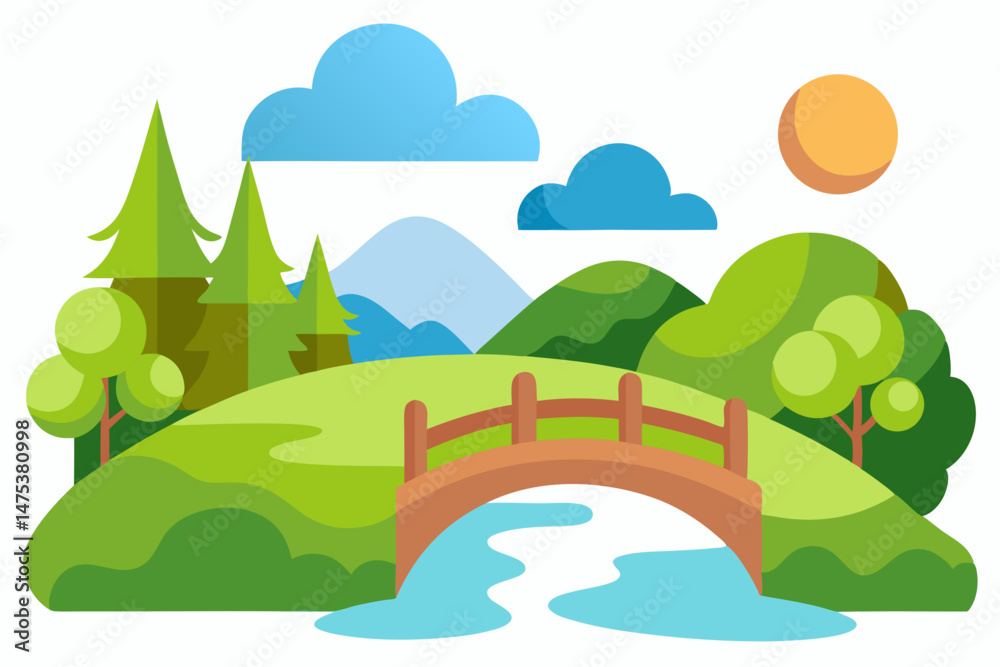 Fototapeta premium vector illustration of a landscape