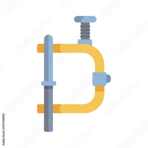 C-Clamp tool on White Background industrial design object