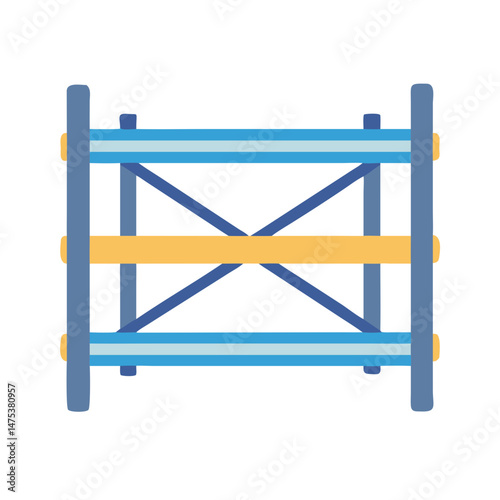Cartoon illustration of shelving on a solid White Background