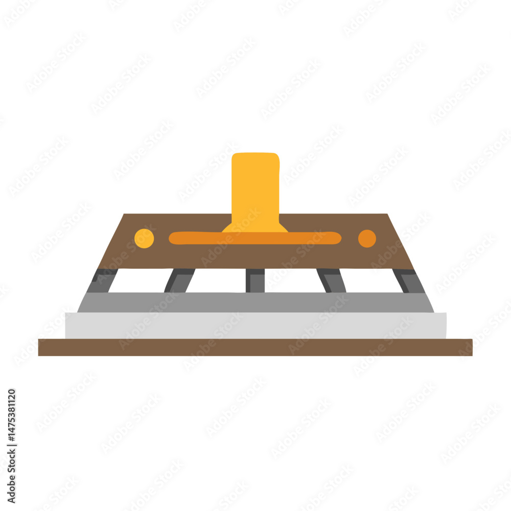 Abstract conveyor belt structure with yellow pillar on White Background