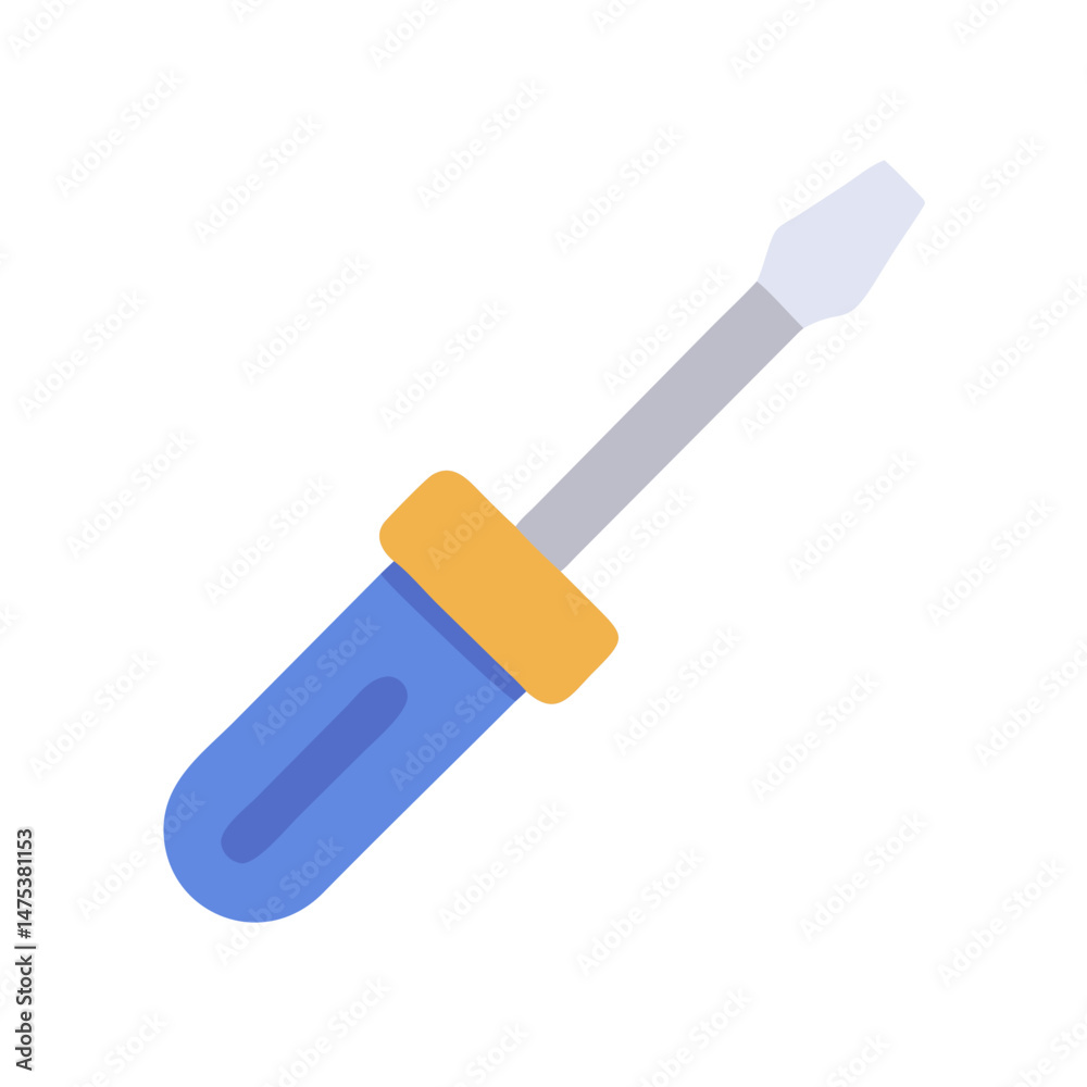 Isolated blue screwdriver on a White Background for repairs Isolated blue screwdriver on a White Background for repairs