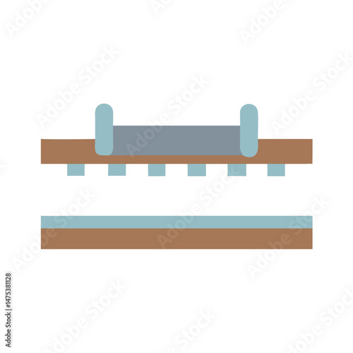 Abstract conveyor belt illustration on White Background flat design