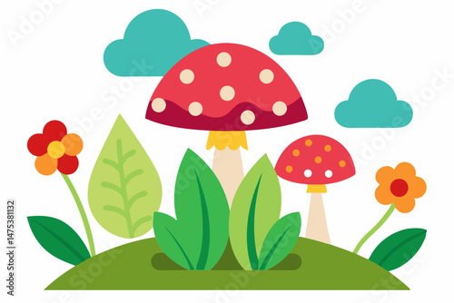 mushrooms in the forest