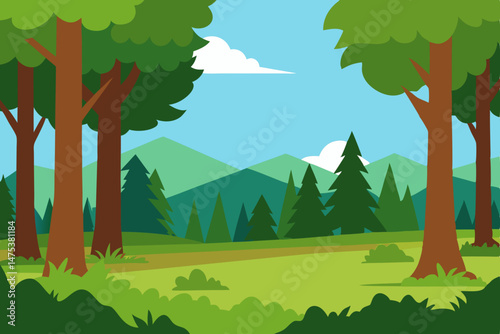landscape with forest