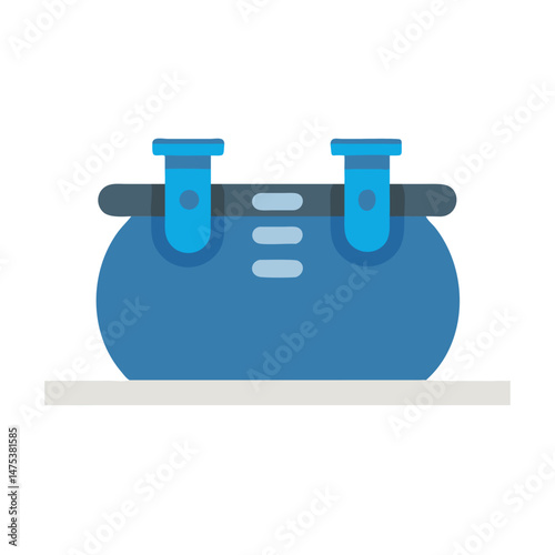 Simple cartoon image of a water tank on stand
