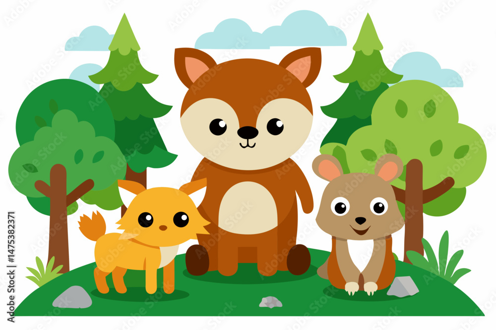 Naklejka premium animals in the forest