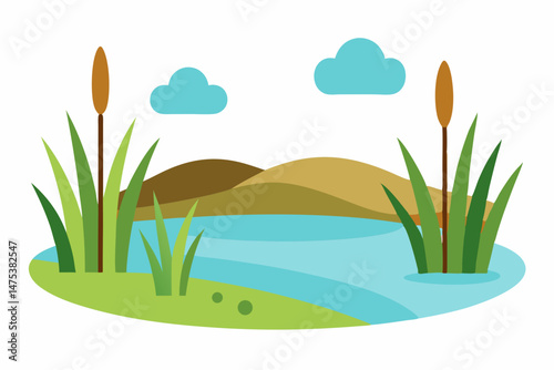 spring landscape with grass