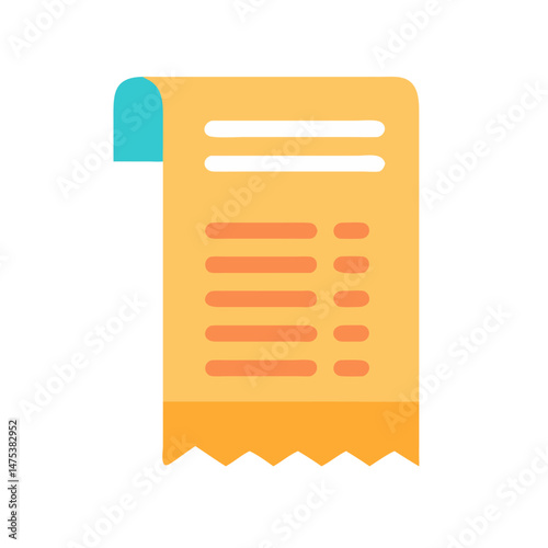 Stylized receipt graphic representing payments and financial transactions