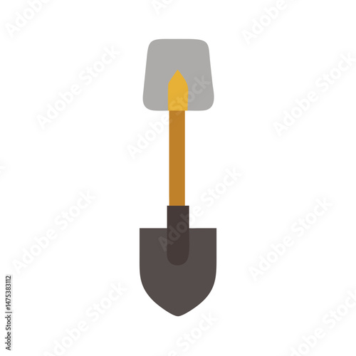 Minimalist shovel illustration tool for gardening and construction tasks