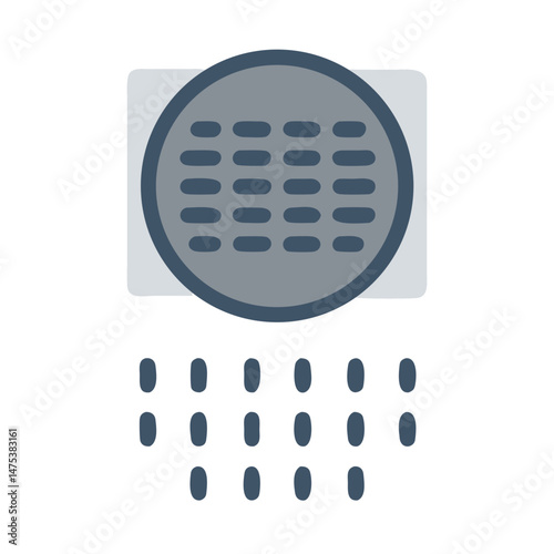 Stylized air purifier illustration showing filtration of particles