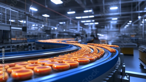 Efficiently Organized Food Processing Facility with Bright Lighting