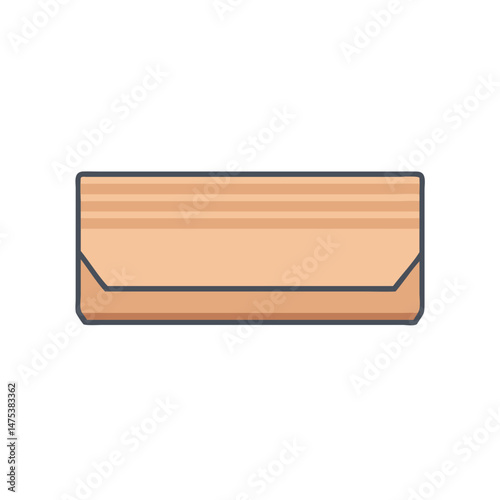Stylish wooden clutch purse illustration on a White Background