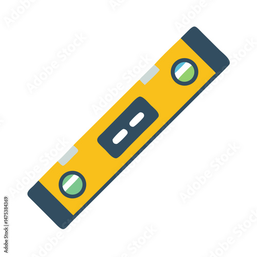 Isolated yellow level tool for construction and design work