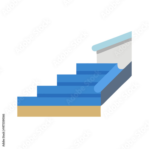 Stylized graphic stairs leading upwards on White Background illustration