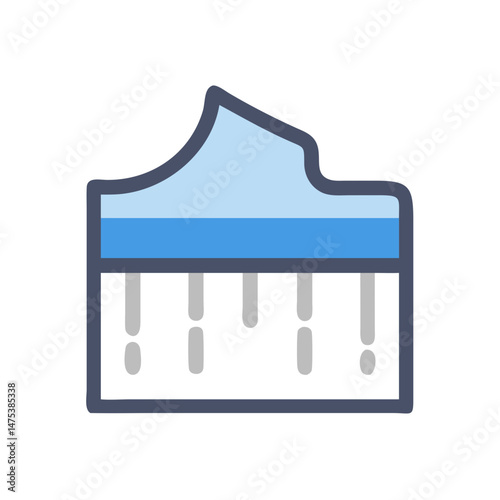 Abstract structure icon with cascading elements and modern design