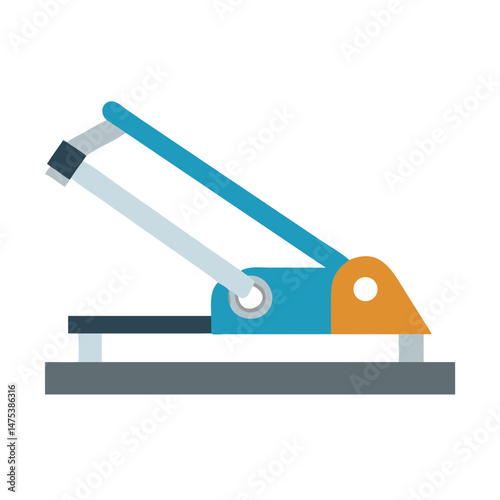 Flat illustration of a blue hole punch on White Background