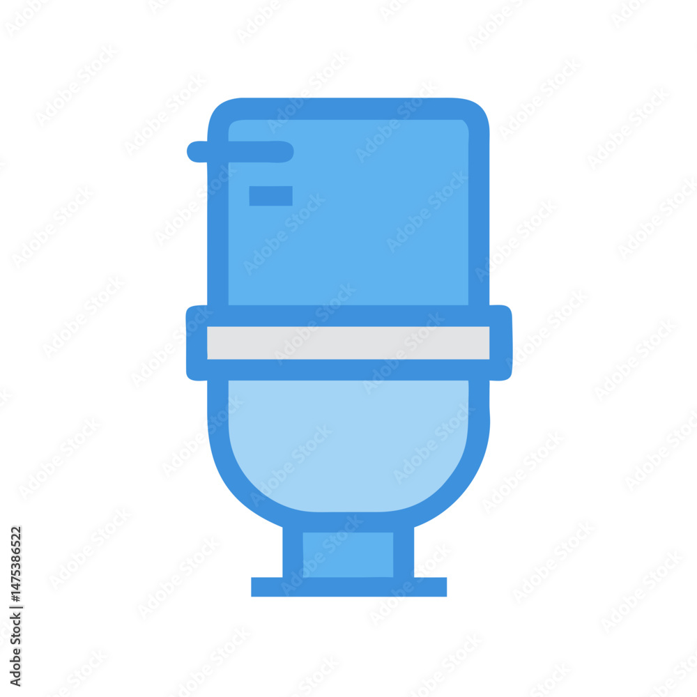 Blue toilet icon on White Background in flat style Blue toilet icon on White Background in flat style