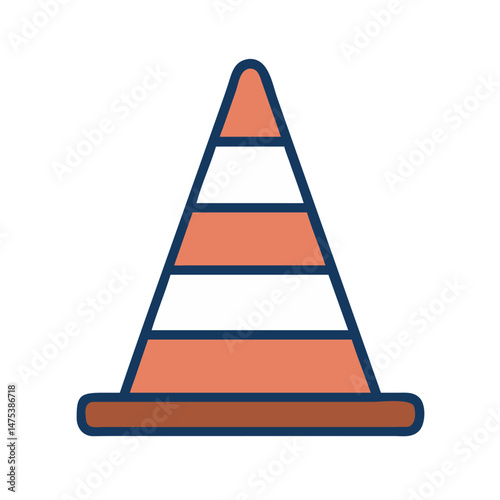 Traffic cone illustration for road safety and construction sites