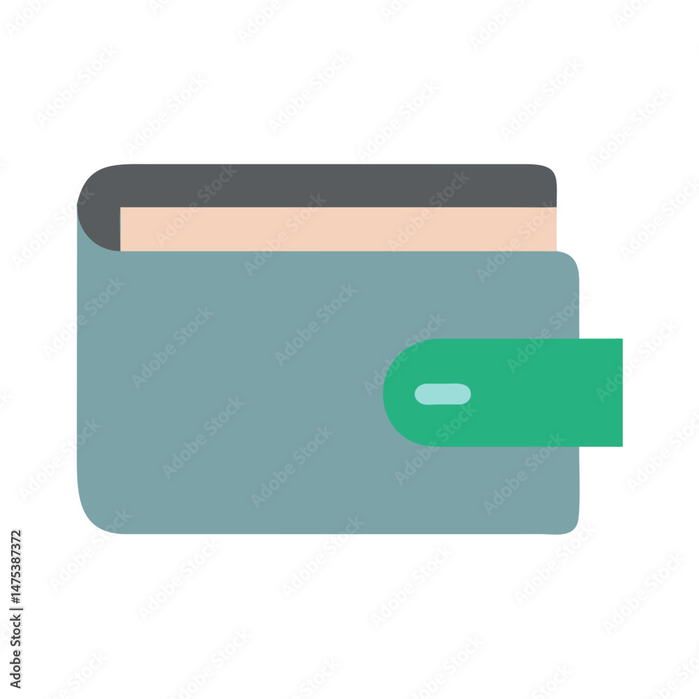 Flat design style vector wallet illustration on White Background Flat design style vector wallet illustration on White Background