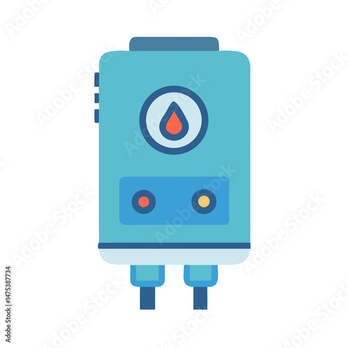 Water heater flat design illustration for household appliances industry