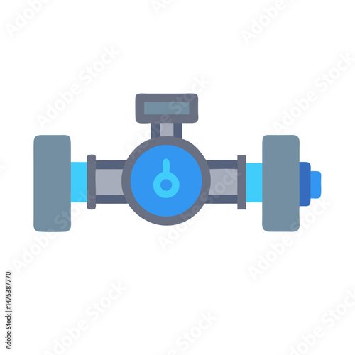Isolated water valve illustration on White Background industrial element