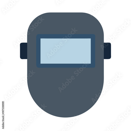 Isolated blue and grey welding mask flat vector illustration