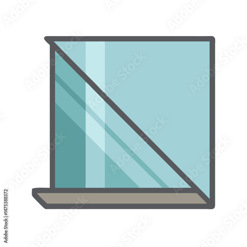 Cartoon style abstract window icon with modern design feel