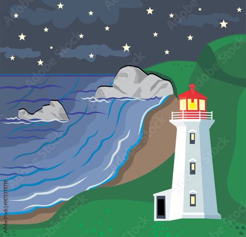 Lighthouse in the night