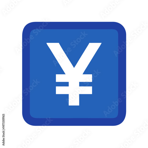 Yen currency symbol icon in modern flat design style