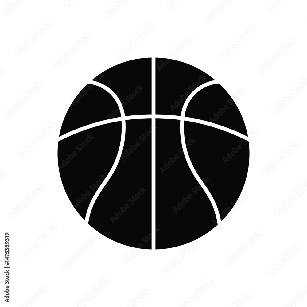 Basketball silhouette icon vector illustration on white background Basketball silhouette icon vector illustration on white background