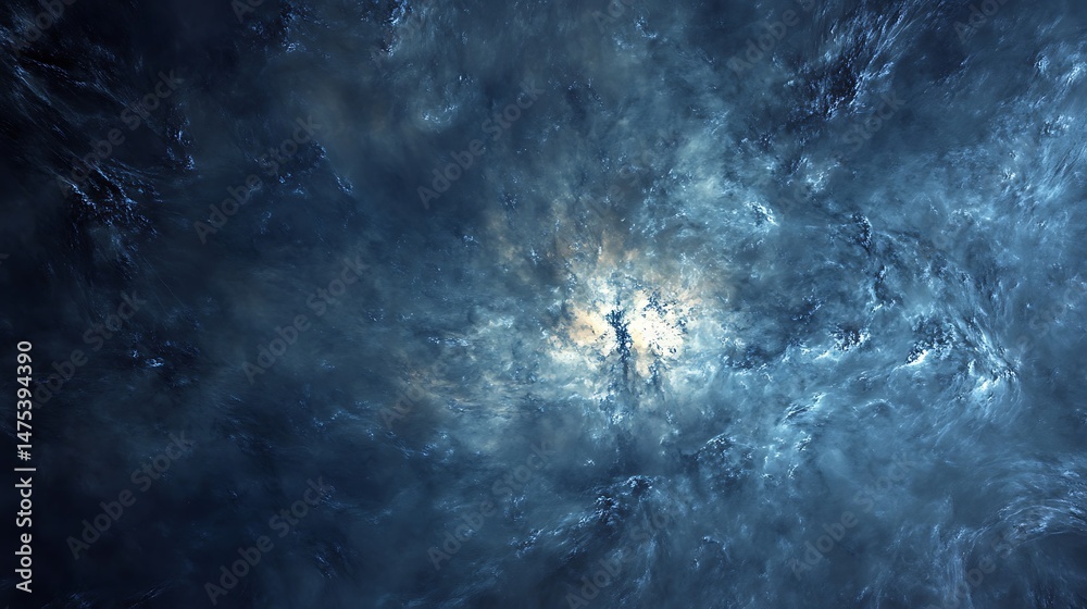 Obraz premium Ethereal Texture with Clouds, Light Streaks, Light Blue Color Wash, Airy and Heavenly