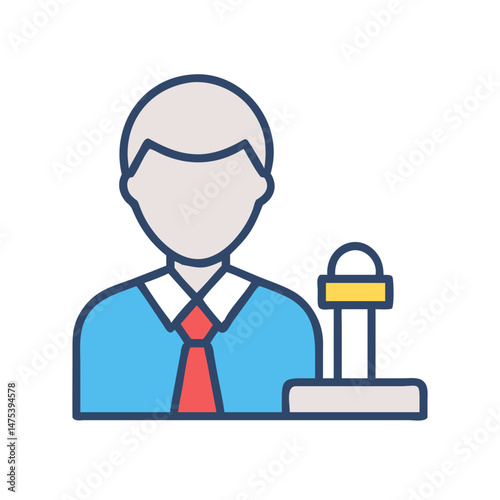 Icon of a speaker or presenter at podium