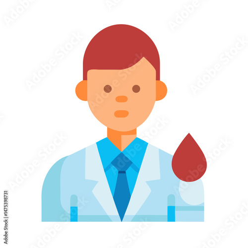 Doctor with blood drop, medical testing or donation concept