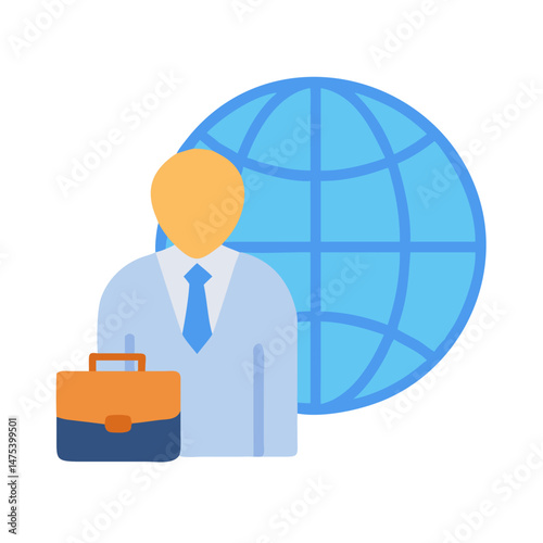 Global Business Professional with Briefcase for International Success