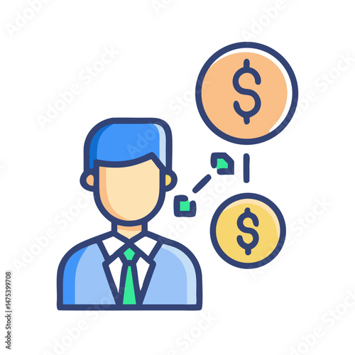 Business Investment: Financial growth icon for stock