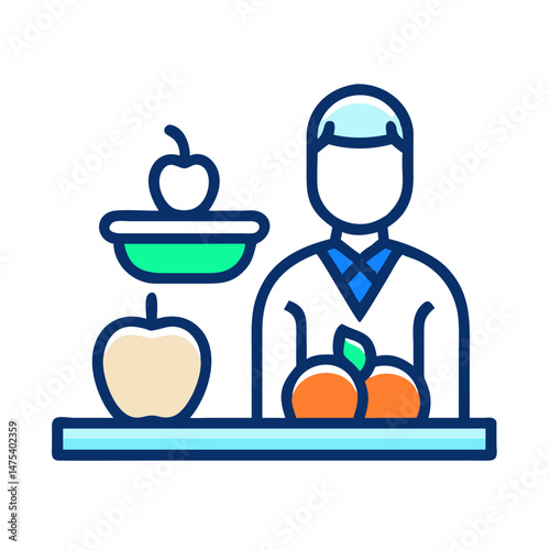 Healthy school lunch program showing fruits and student