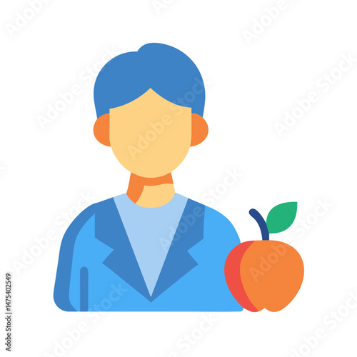 Doctor with Apple Icon on a Black Background