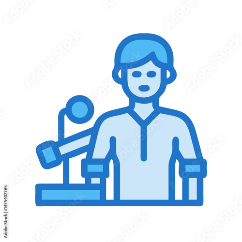 Speaker Giving Speech at Podium Vector Illustration