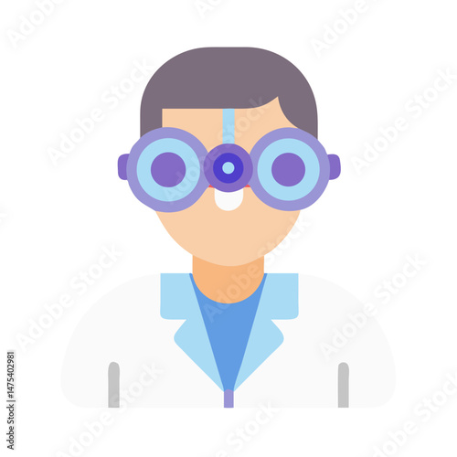 Doctor with Loupes Icon for Medical Presentations