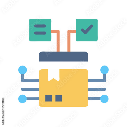 Smart logistics, parcel delivery and package tracking illustration