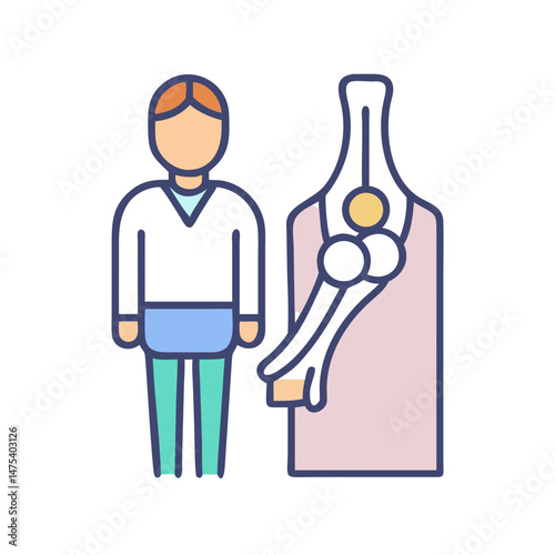 Stylized icon of a bartender and a cocktail