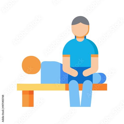 Cartoon illustration of person receiving physical therapy treatment