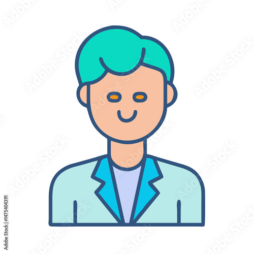 Modern avatar of a professional with teal hair
