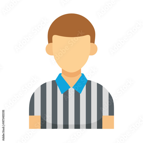 Referee Icon: Sporting Event Judge in Striped Shirt