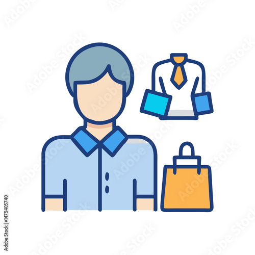 Man Shopping for Clothing and Fashion Style Items