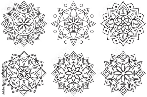 Editable Mandala Vector Bundle: Ideal for Meditation and Craft Projects