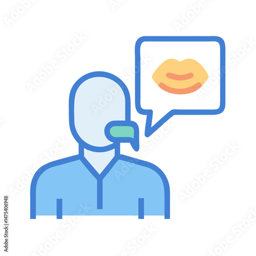 Person Speaking About Lips Vector Illustration Design